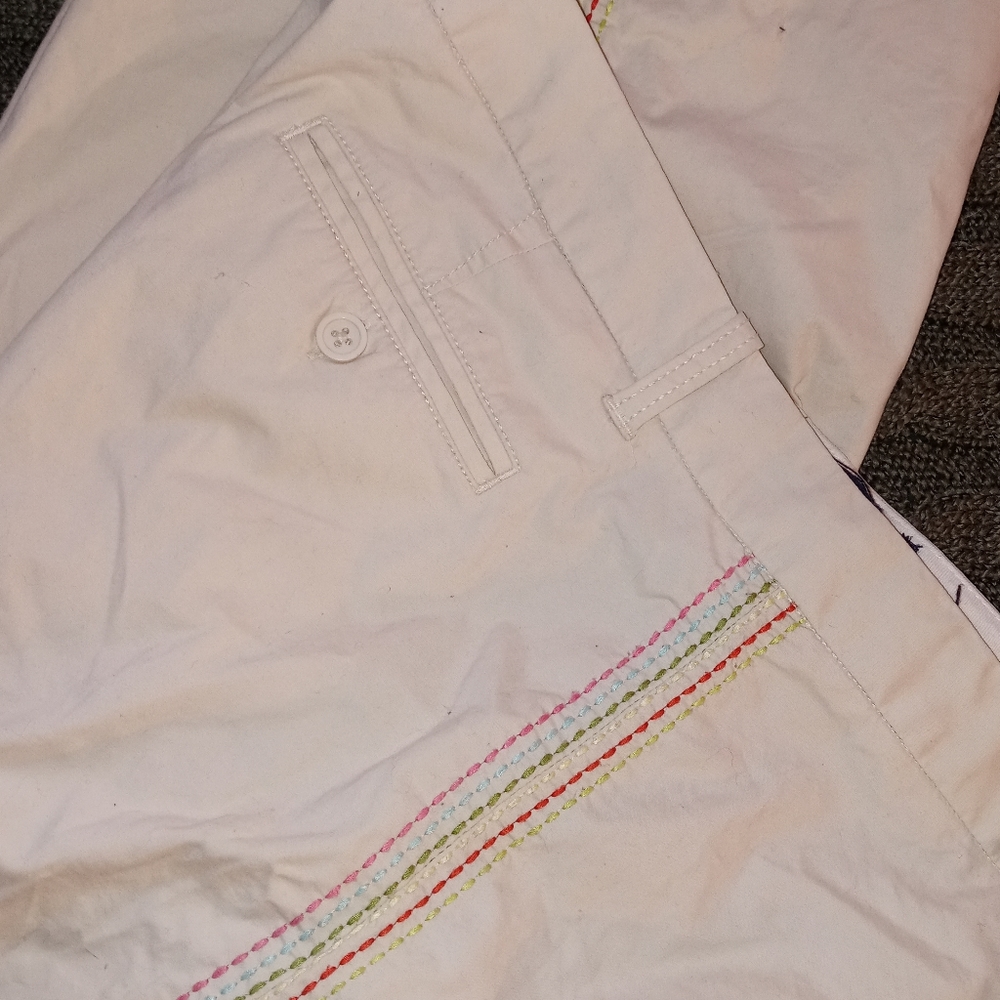 Gap Tan Capri Pants with Racing Stripes on the Side